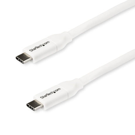 STARTECH USB-C to USB-C Cable w| 5A PD - M|M - White - 2 m (6 ft.) - USB 2.0 - USB-IF Certified (USB2C5C2MW)