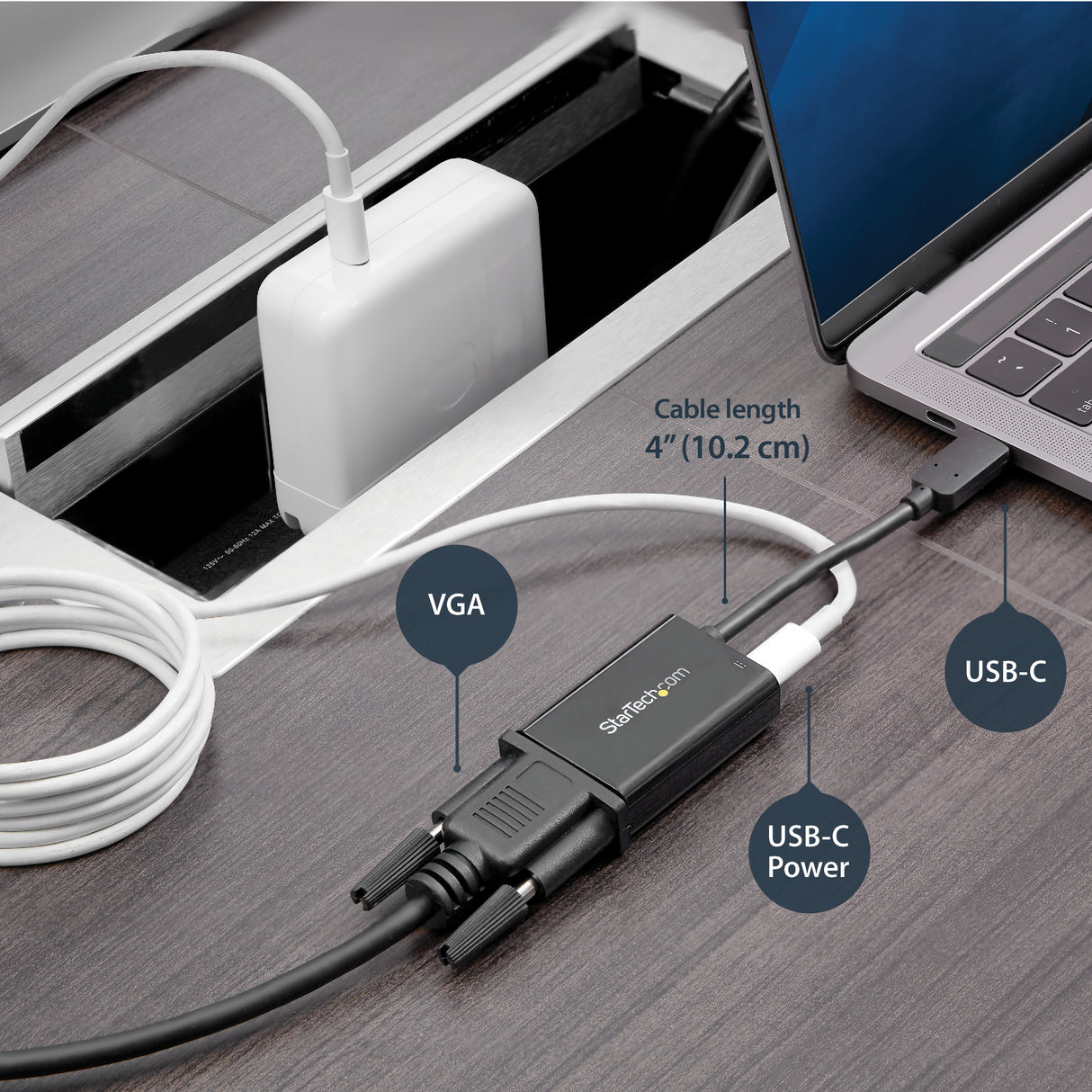 STARTECH USB C to VGA Adapter with Power Delivery - 1080p USB Type-C to VGA Monitor Video Converter w| Charging - 60W PD Pass-Through - Thunderbolt 3 Compatible - Black (CDP2VGAUCP) (CDP2VGAUCP)