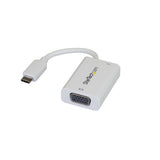 STARTECH USB C to VGA Adapter with Power Delivery - 1080p USB Type-C to VGA Monitor Video Converter w| Charging - 60W PD Pass-Through - Thunderbolt 3 Compatible - White (CDP2VGAUCPW) (CDP2VGAUCPW)