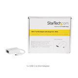 STARTECH USB C to VGA Adapter with Power Delivery - 1080p USB Type-C to VGA Monitor Video Converter w| Charging - 60W PD Pass-Through - Thunderbolt 3 Compatible - White (CDP2VGAUCPW) (CDP2VGAUCPW)