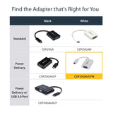 STARTECH USB C to VGA Adapter with Power Delivery - 1080p USB Type-C to VGA Monitor Video Converter w| Charging - 60W PD Pass-Through - Thunderbolt 3 Compatible - White (CDP2VGAUCPW) (CDP2VGAUCPW)