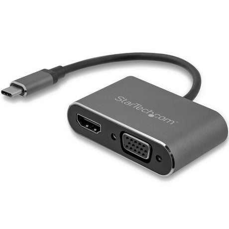 STARTECH USB-C to VGA and HDMI Adapter - 2-in-1 - 4K 30Hz - Space Grey | Windows & Mac Compatible (CDP2HDVGA) (CDP2HDVGA)