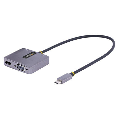STARTECH USB C Video Adapter | USB C to HDMI VGA Multiport Adapter | 3.5mm Audio | 4K 60Hz HDR | 100W PD Pass-Through | Thunderbolt 3|4 Compatible - USB C Display Travel Adapter (122-USBC-HDMI-4K-VGA) (122-USBC-HDMI-4K-VGA)