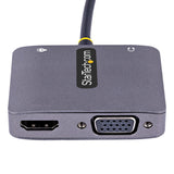 STARTECH USB C Video Adapter | USB C to HDMI VGA Multiport Adapter | 3.5mm Audio | 4K 60Hz HDR | 100W PD Pass-Through | Thunderbolt 3|4 Compatible - USB C Display Travel Adapter (122-USBC-HDMI-4K-VGA) (122-USBC-HDMI-4K-VGA)