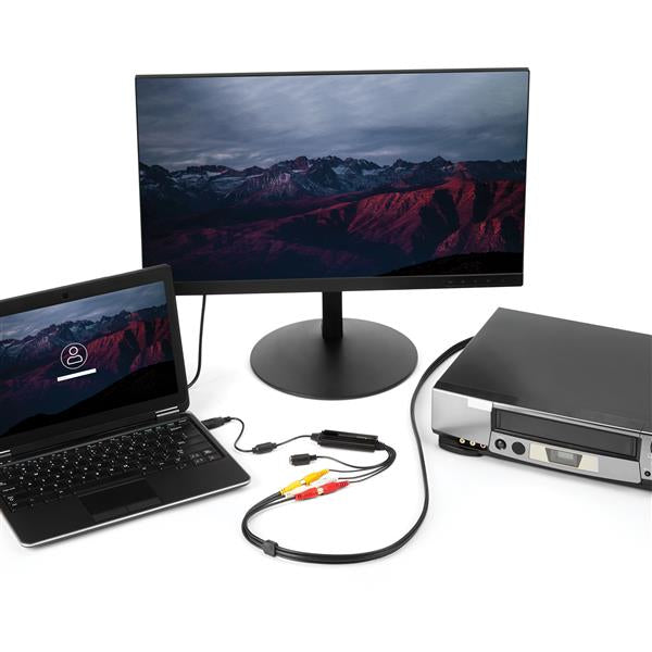 STARTECH USB Video Capture Adapter Cable - S-Video|Composite to USB 2.0 SD Video Capture Device Cable - TWAIN Support - Analog to Digital Converter for Media Storage | Windows Only (SVID2USB232) (SVID2USB232)