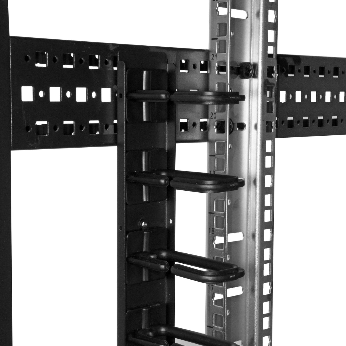STARTECH Vertical 0U Server Rack Cable Management w| D-Ring Hooks - 20U Network Rack Cord Manager Panel - 2.8ft Wire Organizer (CMVER20UD) (CMVER20UD)