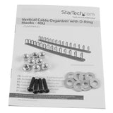 STARTECH Vertical 0U Server Rack Cable Management w| D-Ring Hooks - 40U Network Rack Cord Manager Panels - 2x 3ft Wire Organizers (CMVER40UD) (CMVER40UD)