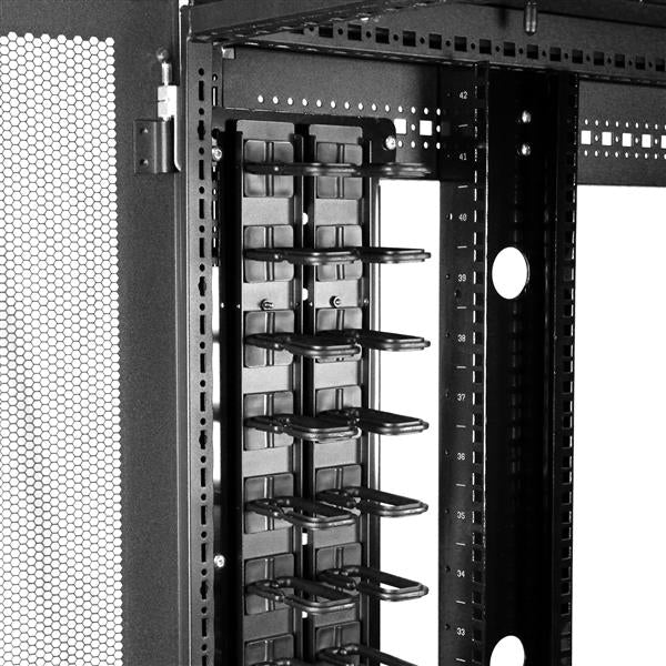 STARTECH Vertical 0U Server Rack Cable Management w| D-Ring Hooks - 40U Network Rack Cord Manager Panels - 2x 3ft Wire Organizers (CMVER40UD) (CMVER40UD)