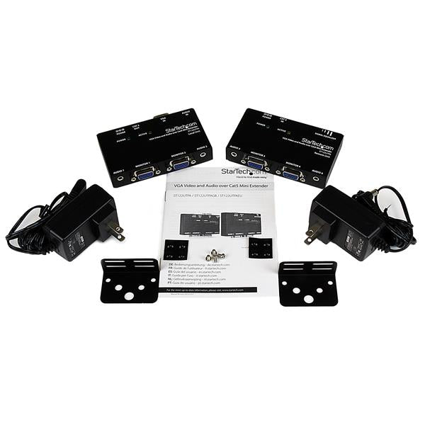 STARTECH VGA Video Extender over Cat 5 with Audio - Up to 500ft (150m) - VGA over Cat5 Extender - 1 Local and 1 Remote (ST122UTPA)