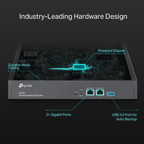 TP-LINK 10|100|1000 Mbps | Ethernet Ports | USB 3.0 | Omada App | Cloud Access | CE | FCC | RoHS | Black (OC300)