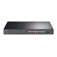 TP-LINK 16 PoE | 10|100Mbps RJ45 | 2 Combo Gigabit SFP Slots | 2 Fans | 100-240V AC | 50|60 Hz | 7.2 Gbps (TL-SL1218MP)