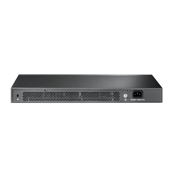TP-LINK 19.22W | 24× 10|100|1000 Mbps RJ45 Ports | 4× Gigabit SFP Slots | 1× RJ45 Console Port | 1× Micro-USB Console Port | 56Gbps | 41.66Mbps | 8K MAC | 9KB Jumbo Frame | Fanless (TL-SG3428)