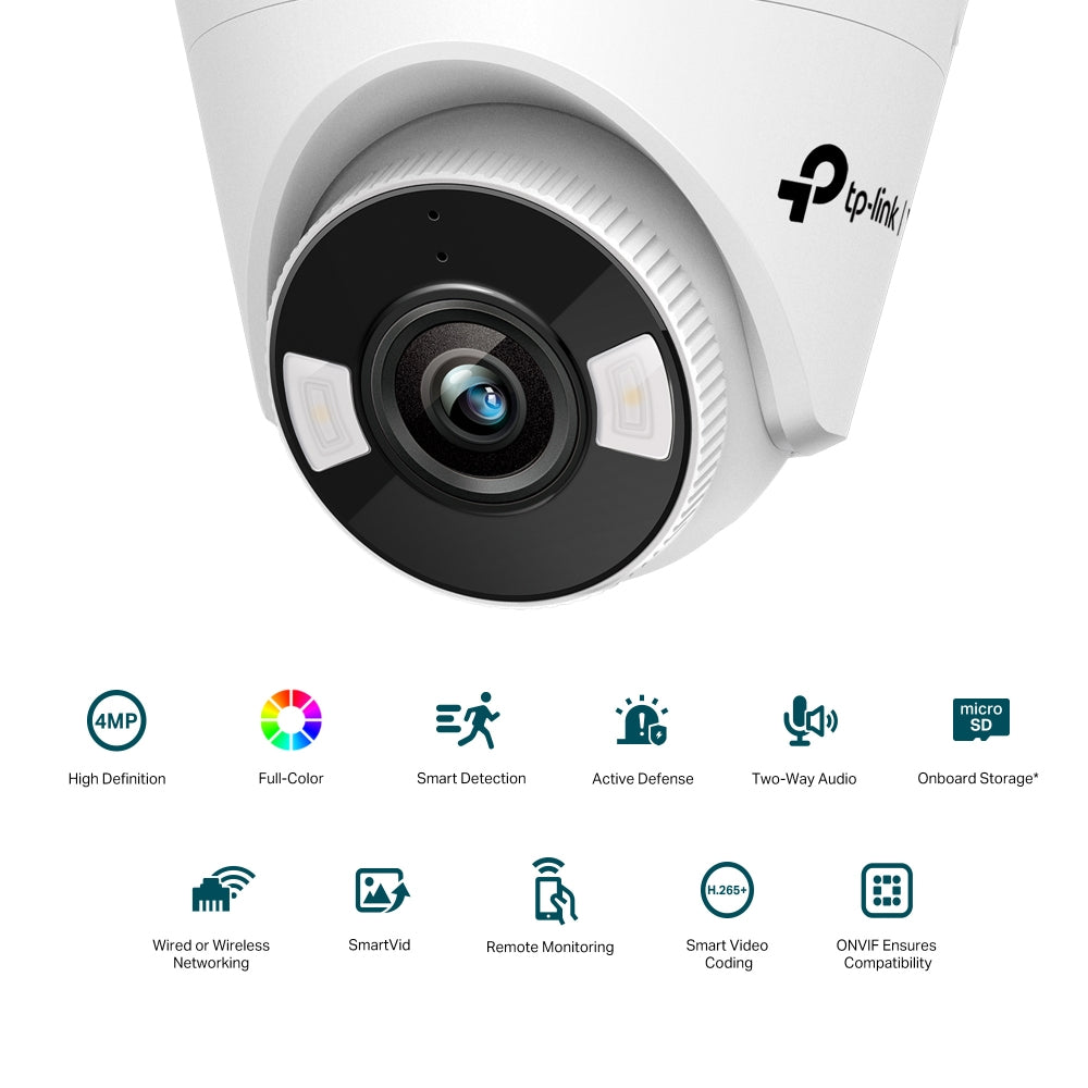 TP-LINK 1|3” Progressive Scan CMOS | 2.8 mm: F1.6 | 30m (LED) | 3D DNR | 123 × 123 × 84 mm (VIGI C440(2.8MM))