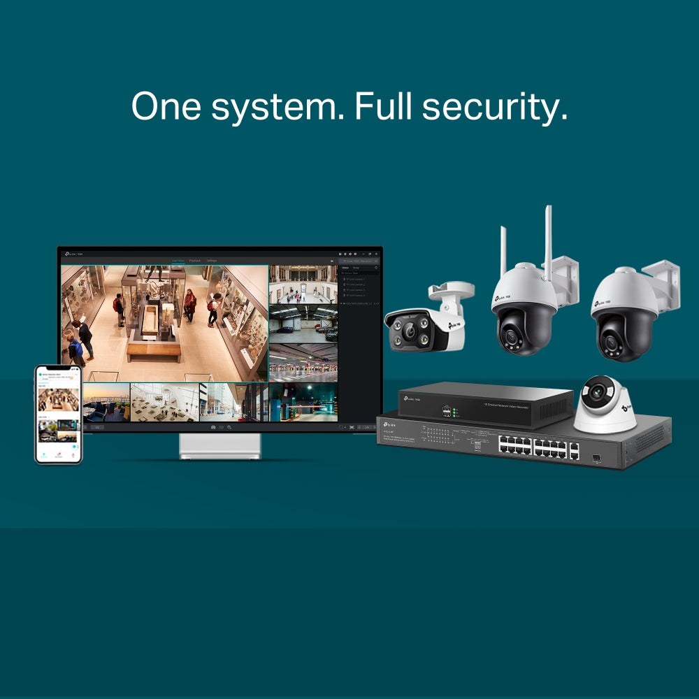 TP-LINK 1|3” Progressive Scan CMOS | 4 mm: F1.6 | 2560 X 1440 | 60 fps | WLAN 802.11 b|g|n | 1x RJ45 10|100M (VIGI C540-W(4MM))