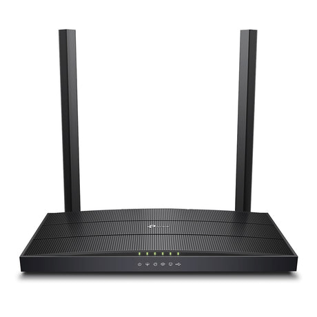 TP-LINK 2.4 + 5GHz | 300 + 867 Mbps | 1x 10|100|1000Mbps RJ45 WAN|LAN | 3x 10|100|1000Mbps RJ45 LAN | RJ11 | USB 2.0 | 215.6x124.6x31.6 mm (ARCHER VR400)