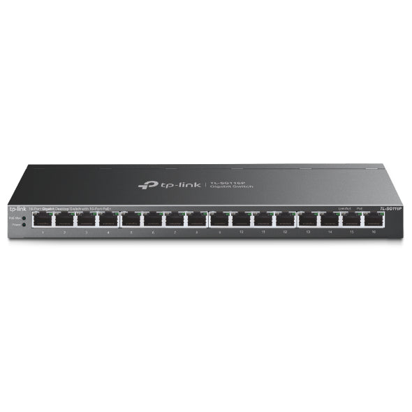 TP-LINK 23.8Mpps | 32Gbps | 8K | 16× 10|100|1000 Mbps RJ45 (TL-SG116P)