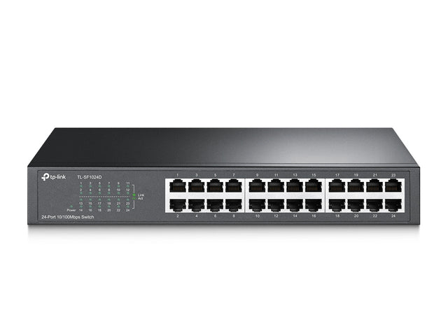 TP-LINK 24-Port 10|100Mbps | Desktop | Rackmount Switch | 4.8 Gbps | Black (TL-SF1024D)