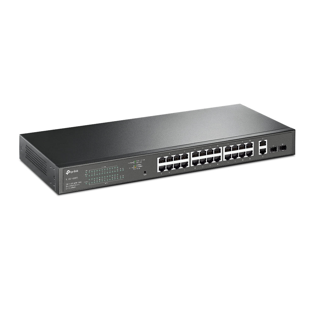 TP-LINK 26 x 10|100|1000 Mbps RJ45 Ports | 2 x Gigabit SFP Ports | 2 x PoE+ | 440 × 220 × 44 mm (TL-SG1428PE)