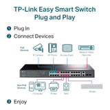 TP-LINK 26 x 10|100|1000 Mbps RJ45 Ports | 2 x Gigabit SFP Ports | 2 x PoE+ | 440 × 220 × 44 mm (TL-SG1428PE)