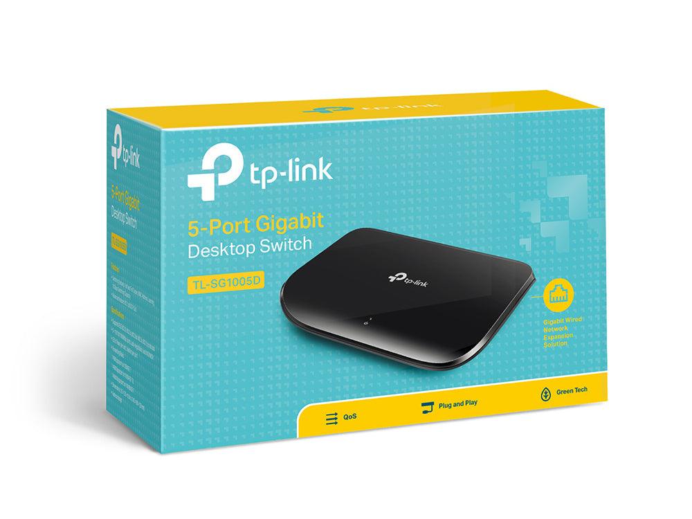 TP-LINK 5 10|100|1000Mbps RJ45 Ports | AUTO Negotiation|AUTO MDI|MDIX | 140 x 88 x 23 mm | 220V|50Hz (TL-SG1005D)