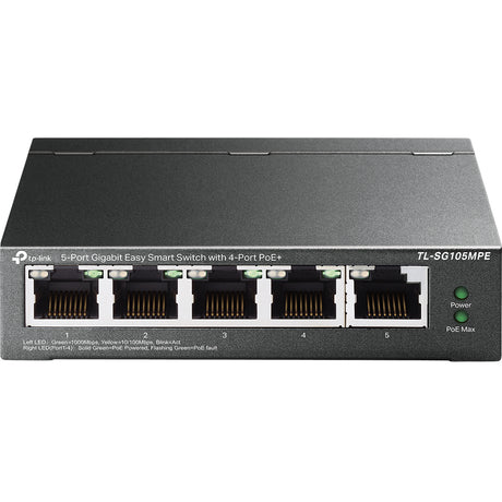 TP-LINK 5 x 10|100|1000Mbps RJ45 | 10 Gbps | 7.44 Mpps | 2K MAc | 16 KB Jumbo | 99.8 × 98 × 25 mm (TL-SG105MPE)