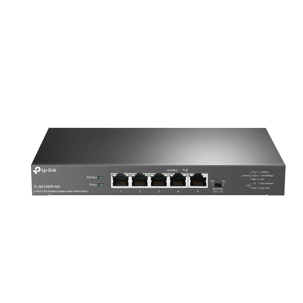TP-LINK 5 x 2.5 Gbps RJ45 | PoE | 25 Gbps | 4K MAC | 209 x 126 x 26 mm (TL-SG105PP-M2)