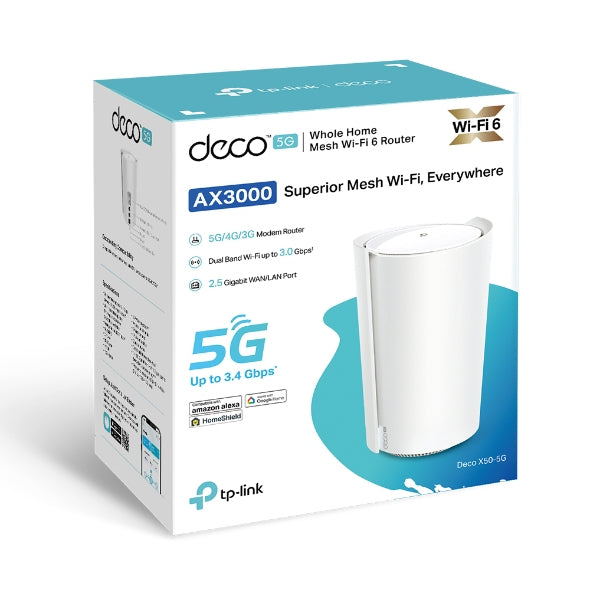 TP-LINK 5G AX3000 Whole Home Mesh WiFi 6 Gateway (Availability based on regions) (DECO X50-5G(1-PACK))
