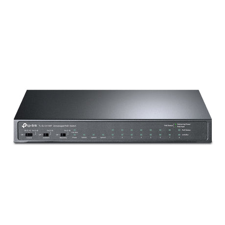 TP-LINK 8× 10|100 Mbps 802.3af|at PoE+ Ports | 2× Gigabit RJ45 Ports | 1× Gigabit SFP Port | 209 × 126 × 26 mm (TL-SL1311MP)