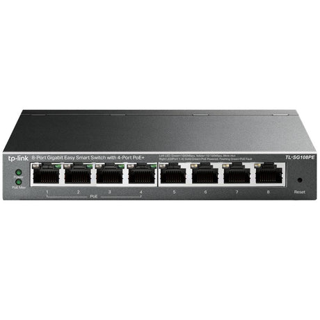 TP-LINK 8-Port | 10|100|1000Mbps RJ45 Ports | IEEE 802.3i|u|ab|af|x|q|p (TL-SG108PE)