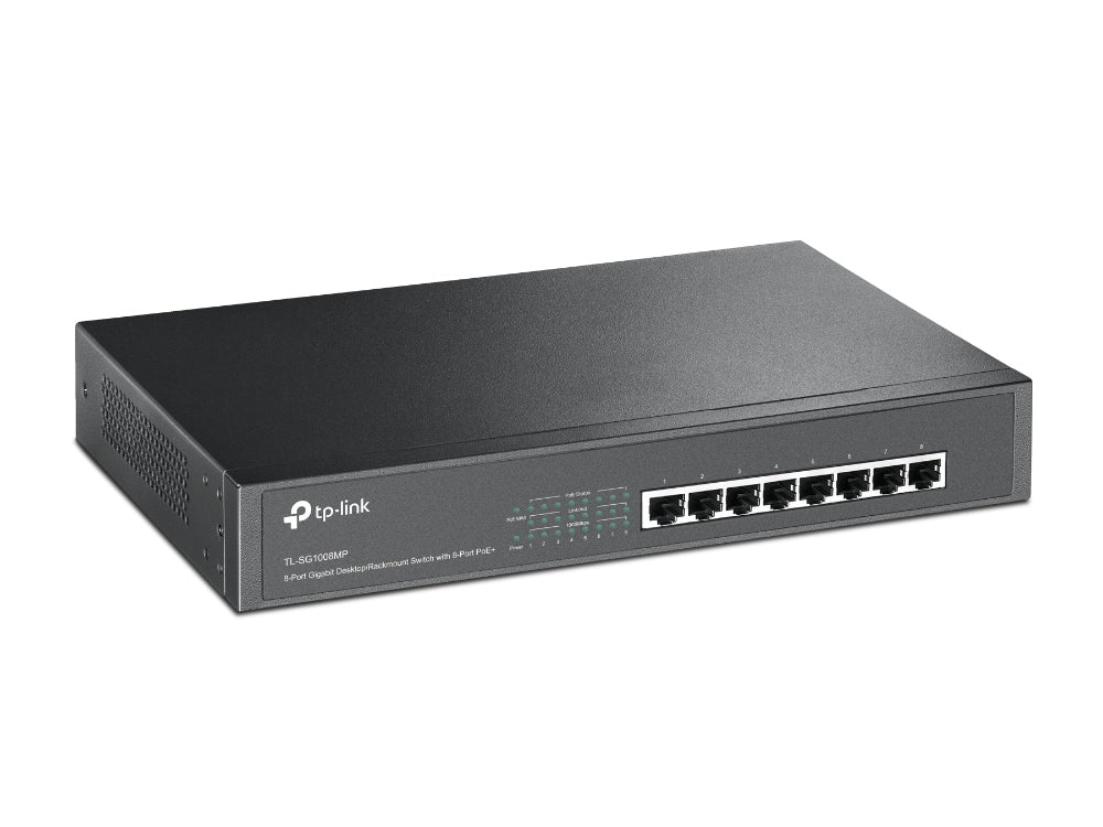 TP-LINK 8x 10|100|1000 Mb|s RJ-45 | PoE+ | 16 Gb|s | Rack Mountable (TL-SG1008MP)