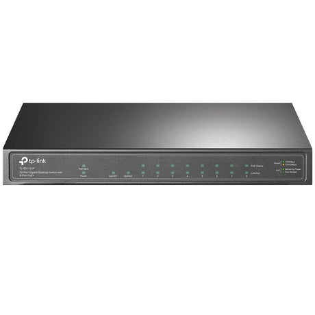 TP-LINK 9x 10|100|1000 | 1x 1G SFP | PoE+ | 63 W PoE budget ports | 209 x 126 x 26 mm (TL-SG1210P)