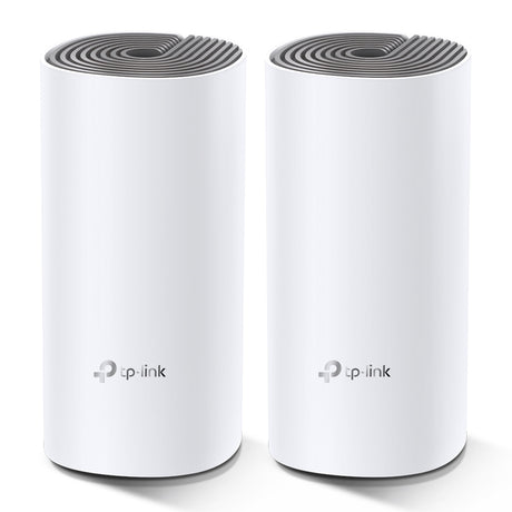 TP-LINK AC1200 | 2.4+5 Ghz | 300+867 Mbps | 2× 10|100 Mbps | 90.7x90.7x190 mm | 2-Pack (DECO E4(2-PACK))