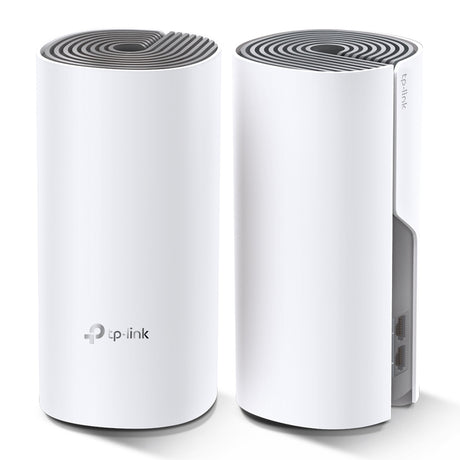 TP-LINK AC1200 | 2.4+5 Ghz | 300+867 Mbps | 2× 10|100 Mbps | 90.7x90.7x190 mm | 2-Pack (DECO E4(2-PACK))