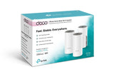 TP-LINK AC1200 | 2.4+5 Ghz | 300+867 Mbps | 2× 10|100 Mbps | 90.7x90.7x190 mm | 3-Pack (DECO E4(3-PACK))