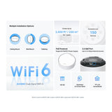 TP-LINK AX3000 (2402|574 Mbps) | Wi-Fi 6 2.4|5 GHz | 2 x RJ-45 | 154 x 154 x 68.6 mm | 2-pack (DECO X50-POE(2-PACK))