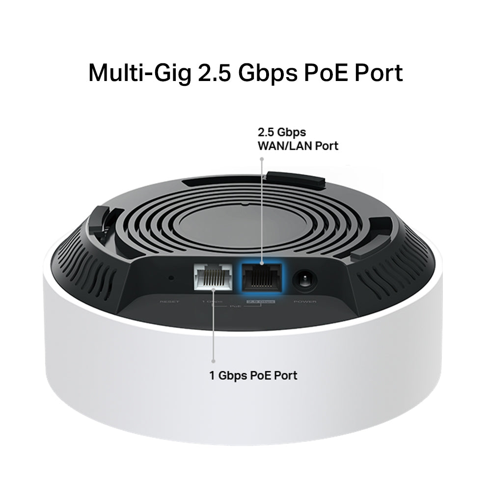 TP-LINK AX3000 (2402|574 Mbps) | Wi-Fi 6 2.4|5 GHz | 2 x RJ-45 | 154 x 154 x 68.6 mm | 2-pack (DECO X50-POE(2-PACK))