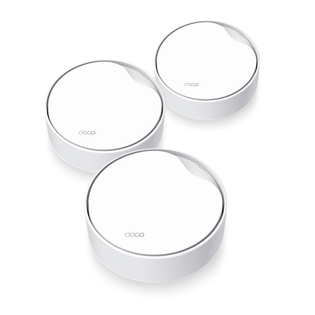 TP-LINK AX3000 (2402|574 Mbps) | Wi-Fi 6 2.4|5 GHz | 2 x RJ-45 | 154 x 154 x 68.6 mm | 3-pack (DECO X50-POE(3-PACK))