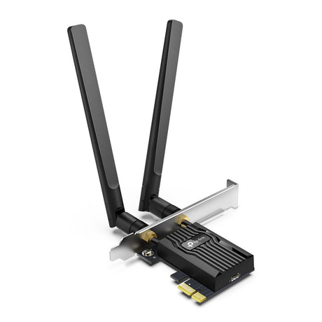 TP-LINK AX3000 | Wi-Fi 6 | 2.4 GHz + 5 GHz | 574 + 2402 Mbps | Bluetooth 5.2 | USB 2.0 | 55 x 36 x 11.5 mm (ARCHER TX55E)