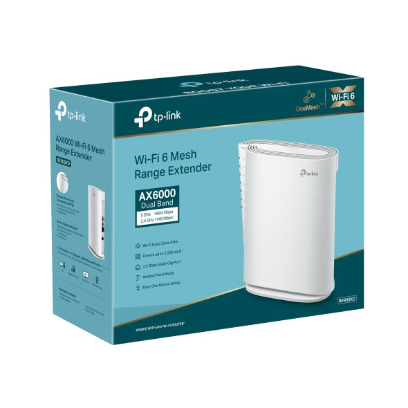 TP-LINK AX6000 Mesh Wi-Fi 6 Range Extender (RE900XD)