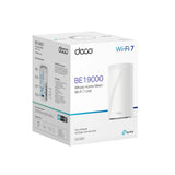 TP-LINK BE19000 | Tri-Band 2.4|5|6GHz | 4×4 MU-MIMO | 1x 10 Gbps | 1x 10 Gbps SFP+|RJ45 Combo | 2x 2.5 Gbps | USB 3.0 | 128x128x236 mm | 1-pack (DECO BE85(1-PACK))