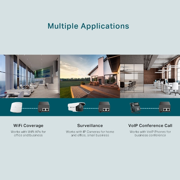 TP-LINK PoE+ Injector | Catx | 100m | 30w (TL-POE160S)