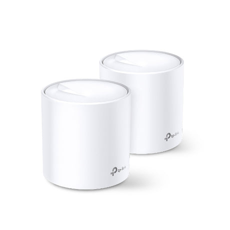 TP-LINK Qualcomm 1 GHz Quad-core | 2 LAN|WAN Gigabit Ethernet | 1201 Mbps (5 GHz) | 574 Mbps (2.4 GHz) | D110 mm × 114 mm | 2-pack (DECO X20(2-PACK))