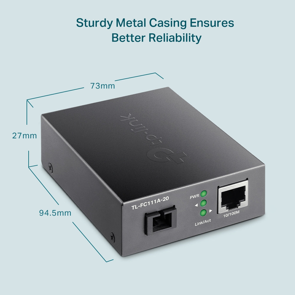 TP-LINK SC | RJ-45 | 100Base-FX | 94.5x73x27 mm (TL-FC111A-20)