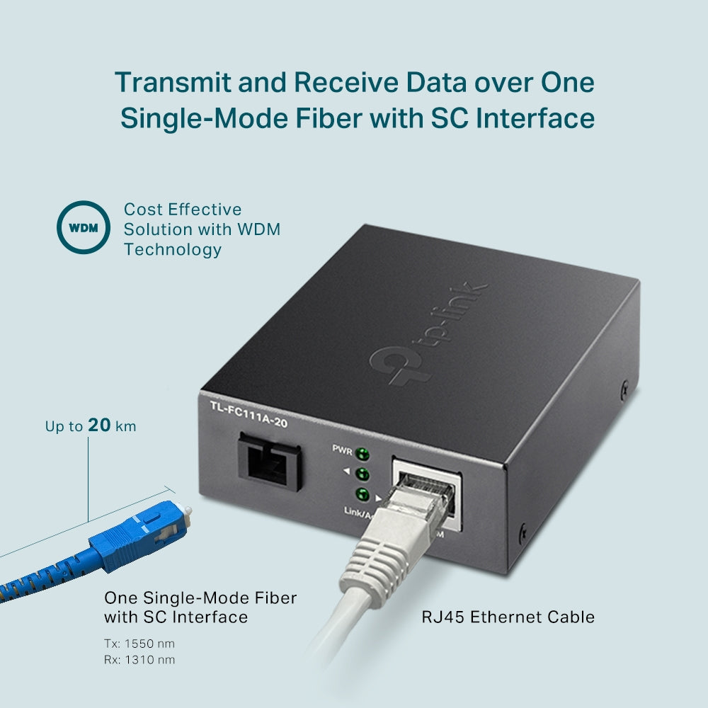 TP-LINK SC | RJ-45 | 100Base-FX | 94.5x73x27 mm (TL-FC111A-20)