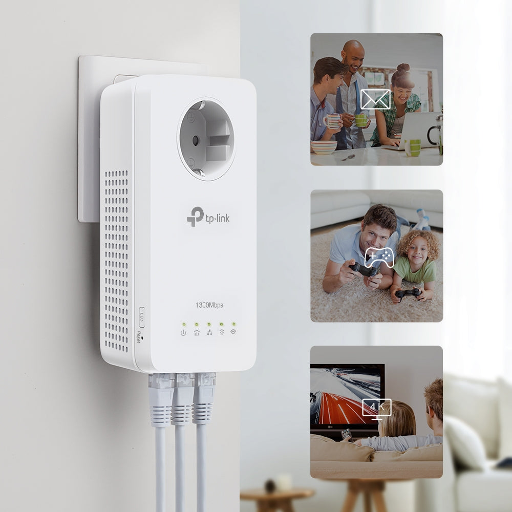 TP-LINK TL-WPA8631P KIT PowerLine network adapter 300 Mbit|s Ethernet LAN Wi-Fi White 2 pc(s) (TL-WPA8631P KIT)