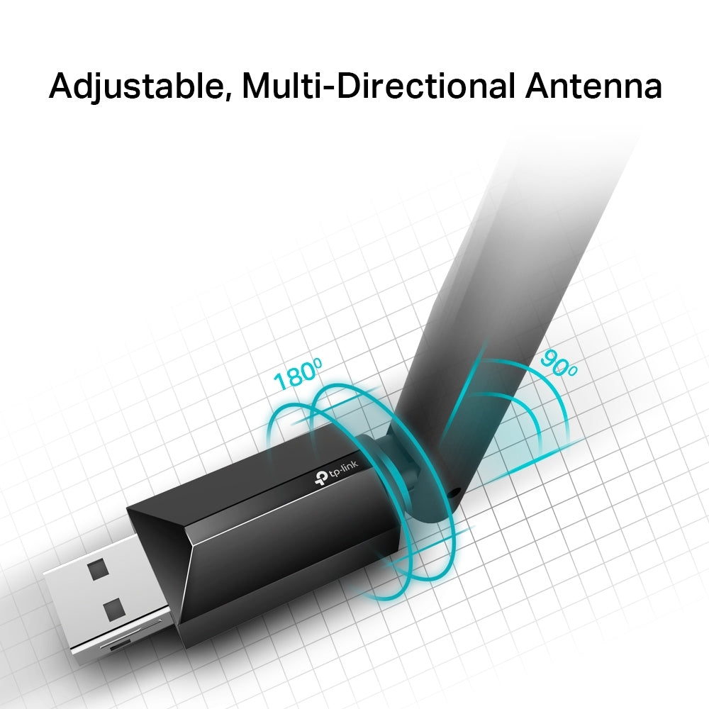 TP-LINK USB 2.0 | LED-Status | 5dBi | IEEE 802.11b|g|n 2.4 GHz | IEEE 802.11a|n|ac 5 GHz | WEP | WPA|WPA2 | WPA-PSK|WPA2-PSK | DBPSK | DQPSK | CCK | OFDM | 16-QAM | 64-QAM | 256-QAM | FCC | CE | RoHS (ARCHER T2U PLUS)
