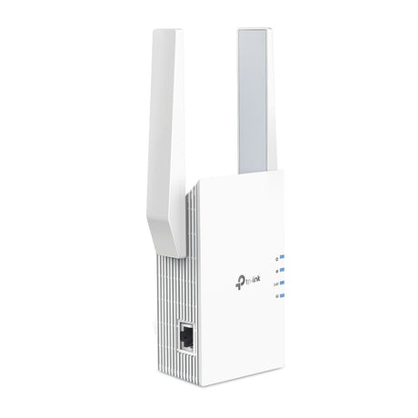 TP-LINK Wi-Fi 6 | 2.4-5 GHz | 574-2402 Mbps | 16-21 dBm | WPS | Reset | Ethernet | 100-240V | 50|60Hz | 97×46×158 mm (RE705X)