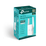 TP-LINK Wi-Fi 6 | 2.4-5 GHz | 574-2402 Mbps | 16-21 dBm | WPS | Reset | Ethernet | 100-240V | 50|60Hz | 97×46×158 mm (RE705X)