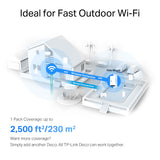TP-LINK Wi-Fi 6 | AX3000 | 1-3 Bedroom Houses | SPI Firewall | Access Control | WPA|WPA2|WPA3 | 110 × 121.3 × 215.5 mm (DECO X50-OUTDOOR(1-PACK))