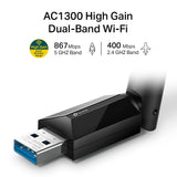 TP-LINK WLAN 802.11a|b|g|n|ac | 400|867 Mbps | 2.4|5GHz | 57.8 × 18 × 173.4mm (ARCHER T3U PLUS)